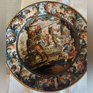 Decorative plate.. Hand crafted classical pictures